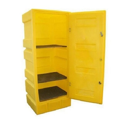 poly storage cabinet with opened door